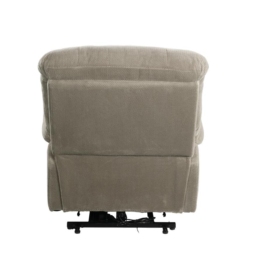 Upholstered Power Lift Recliner Beige