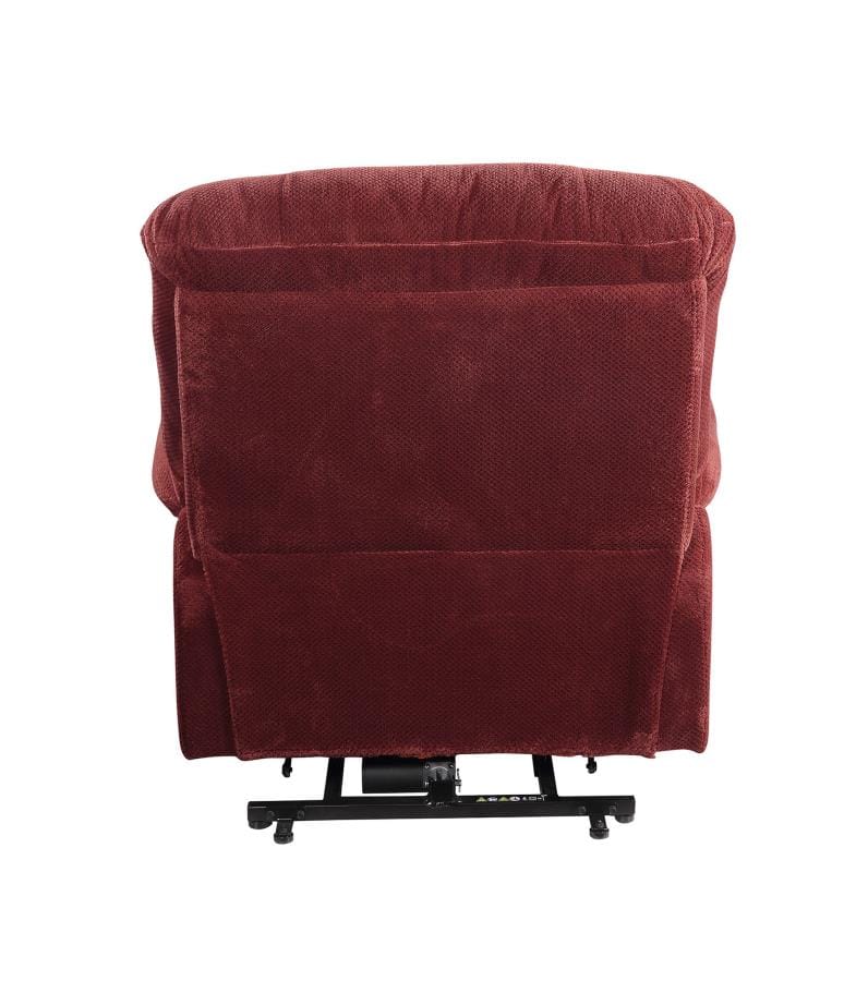 Upholstered Power Lift Recliner Brick Red