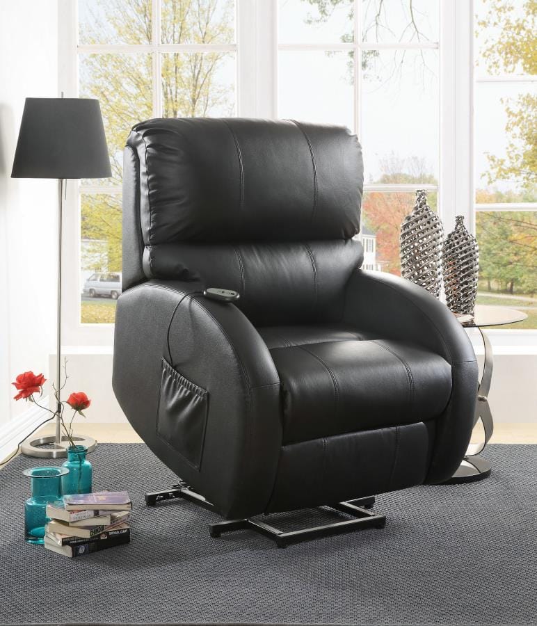 Upholstered Power Lift Recliner Black