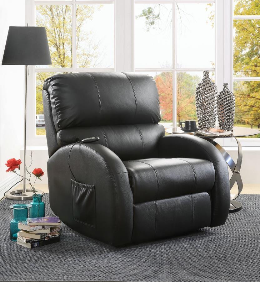 Upholstered Power Lift Recliner Black