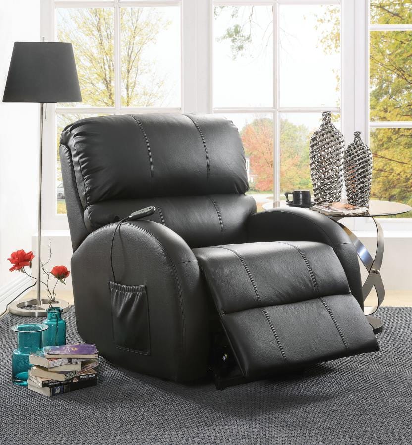 Upholstered Power Lift Recliner Black