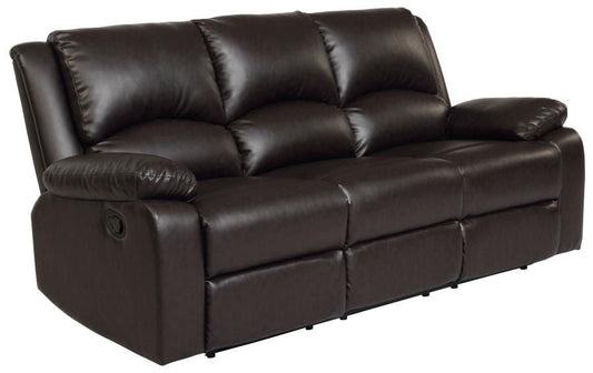 Boston Upholstered Tufted Motion Sofa Two-tone Brown