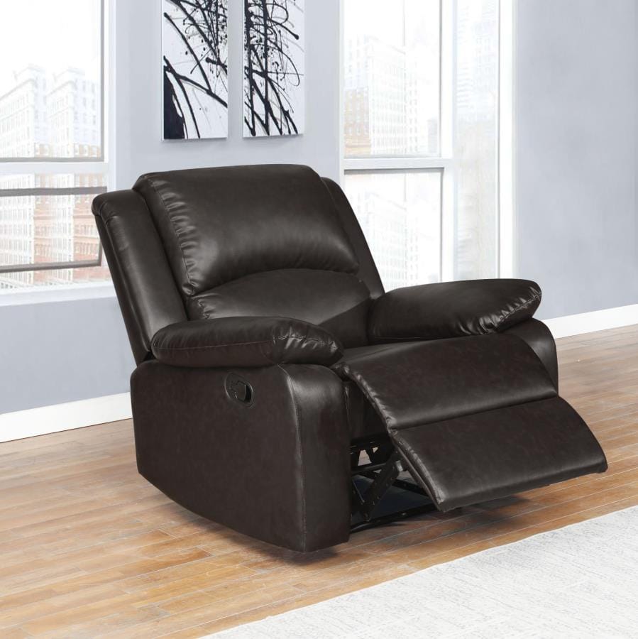 Boston Upholstered Tufted Recliner Two-tone Brown