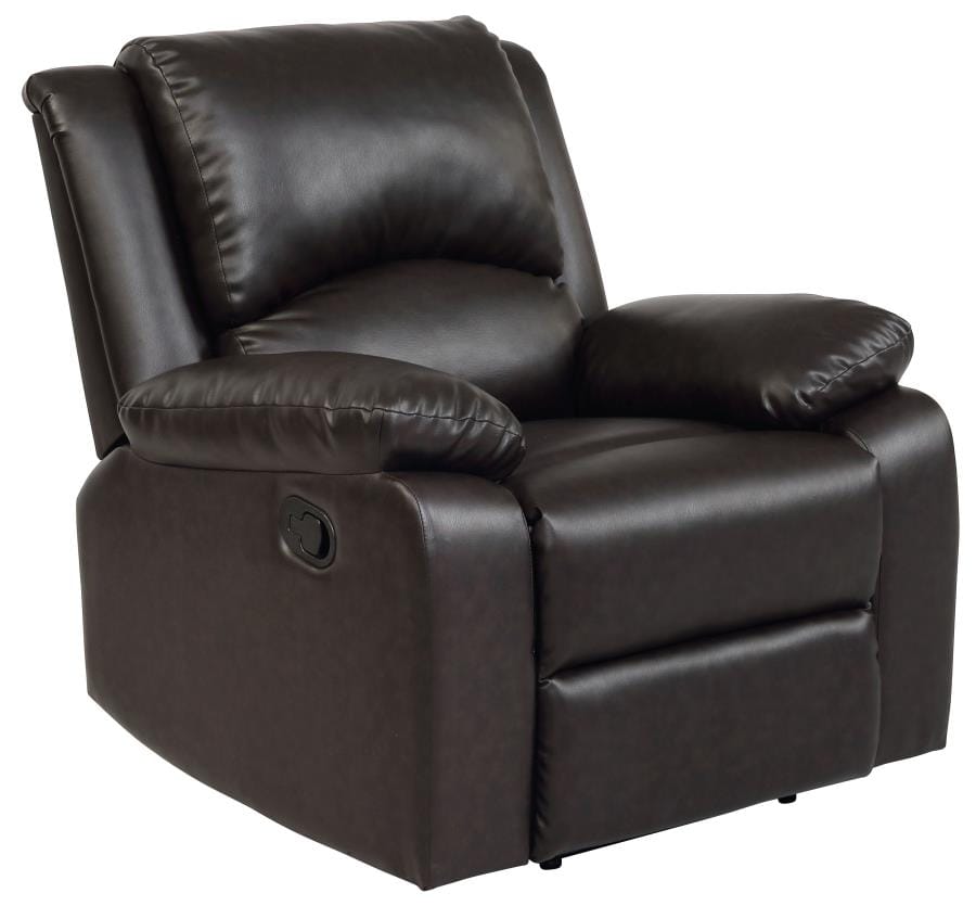 Boston Upholstered Tufted Recliner Two-tone Brown