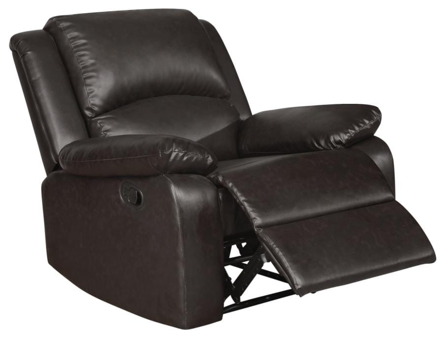 Boston Upholstered Tufted Recliner Two-tone Brown