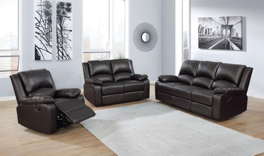 Boston Upholstered Tufted Recliner Two-tone Brown