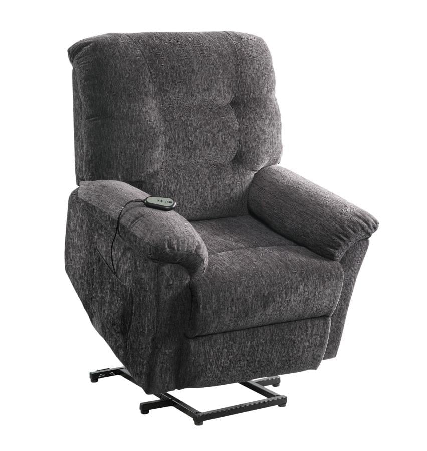 Upholstered Power Lift Recliner Grey