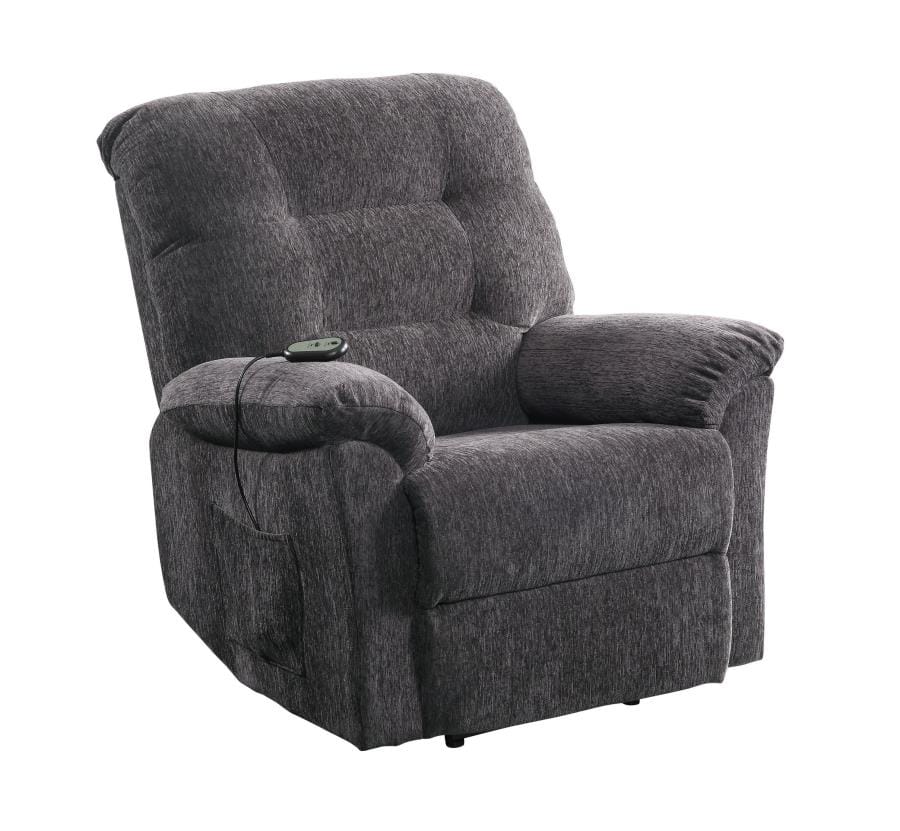 Upholstered Power Lift Recliner Grey