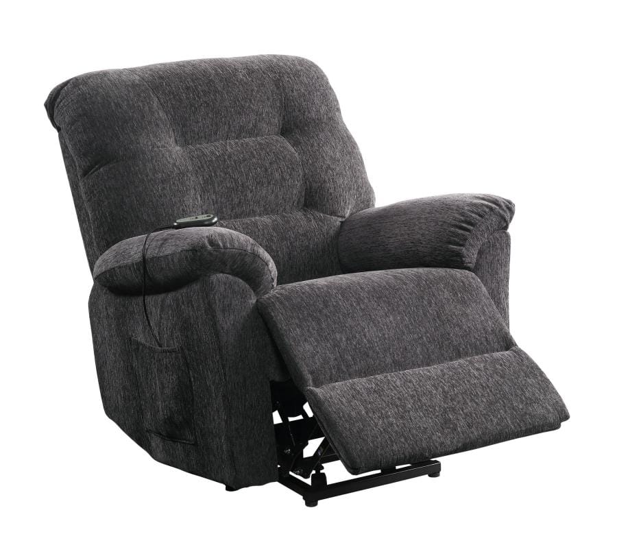 Upholstered Power Lift Recliner Grey