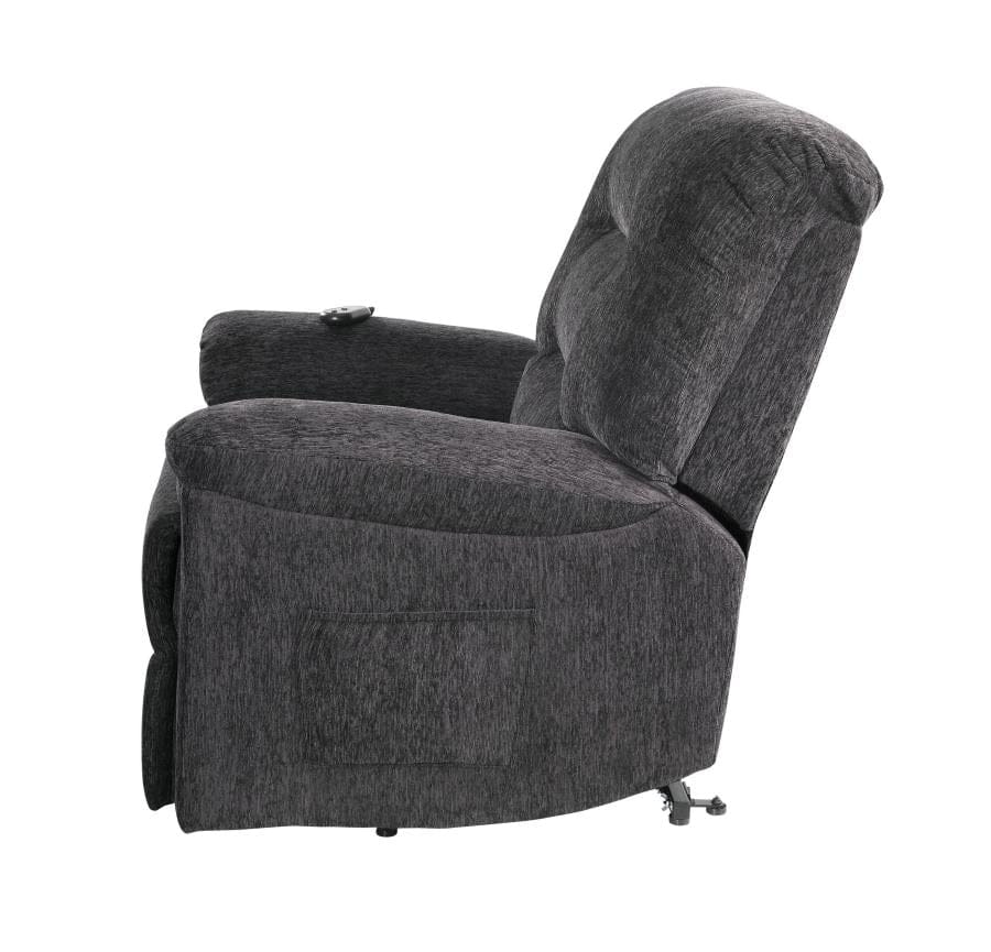 Upholstered Power Lift Recliner Grey