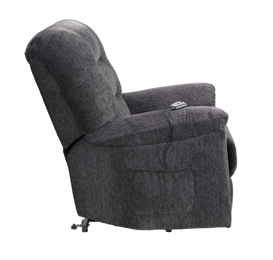 Upholstered Power Lift Recliner Grey