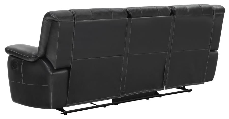 Lee Upholstered Pillow Top Arm Living Room Set Black