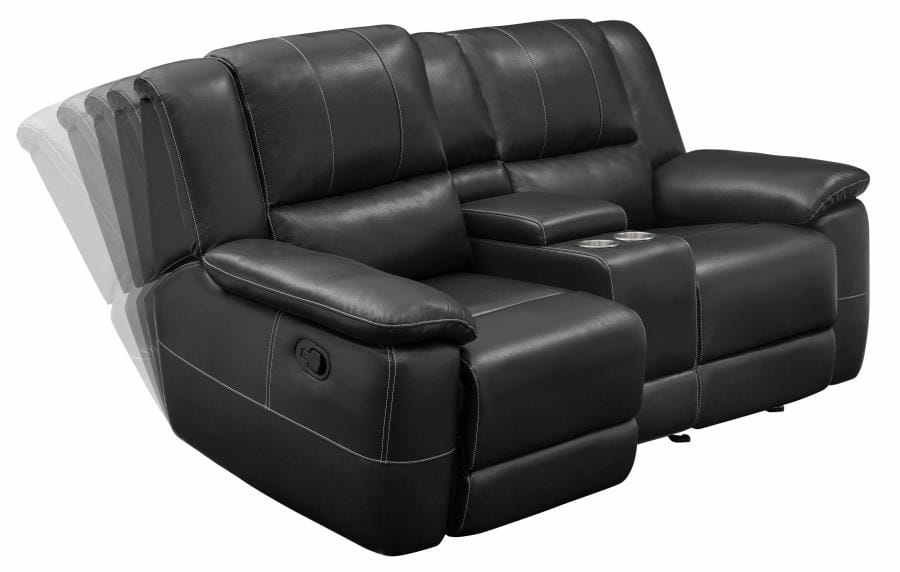 Lee Upholstered Pillow Top Arm Living Room Set Black