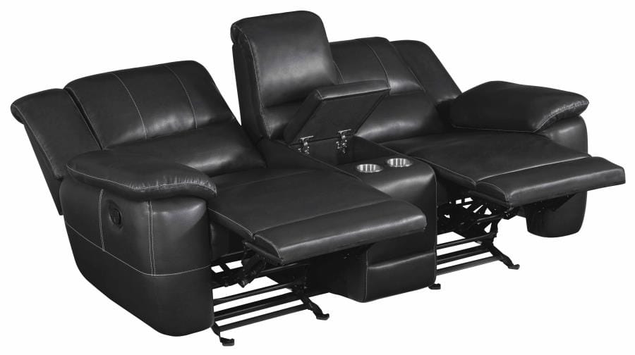 Lee Glider Loveseat with Colsole Black