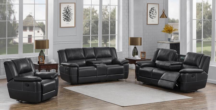 Lee Glider Loveseat with Colsole Black
