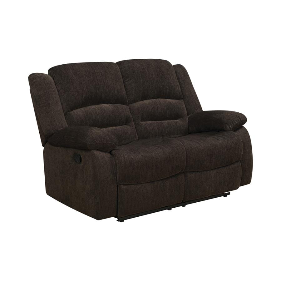 Gordon Upholstered Tufted Living Room Set Chocolate Brown
