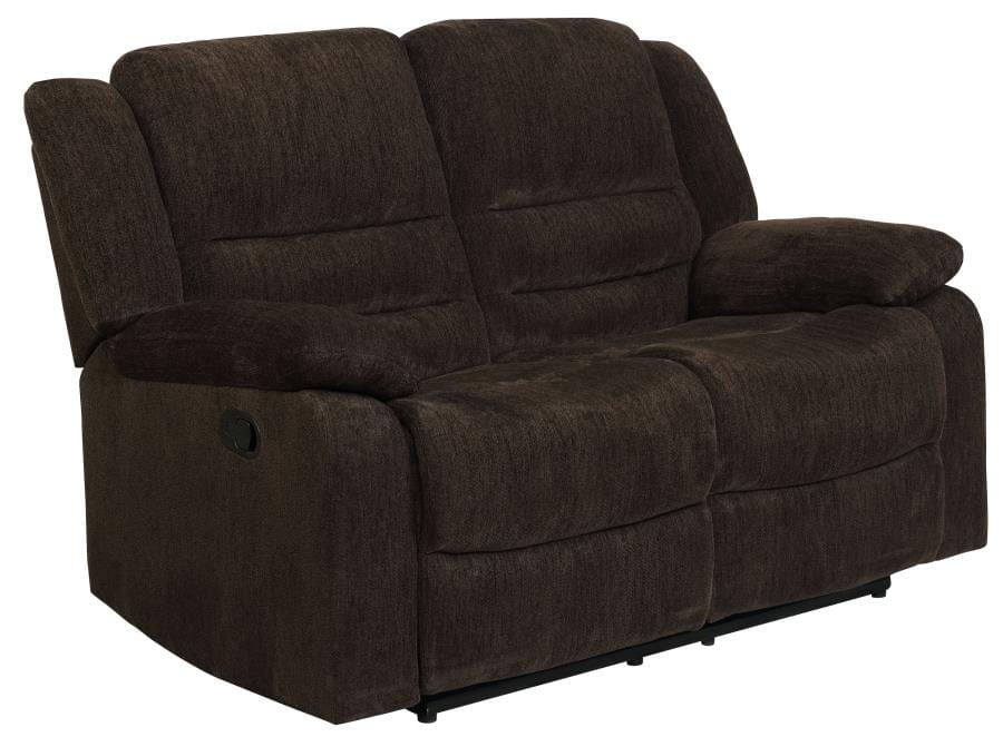 Gordon Upholstered Tufted Living Room Set Chocolate Brown