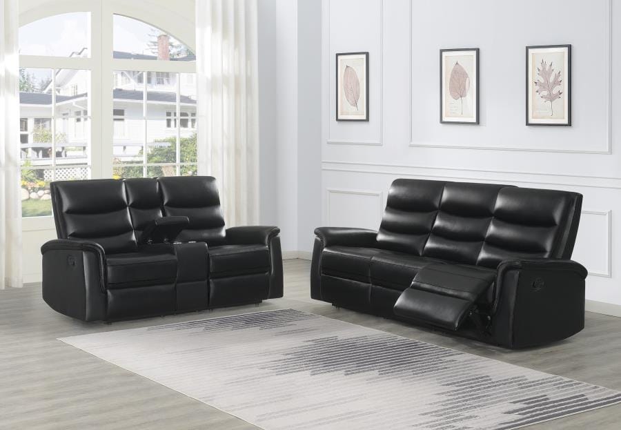 Dario Upholstered Living Room Set Black