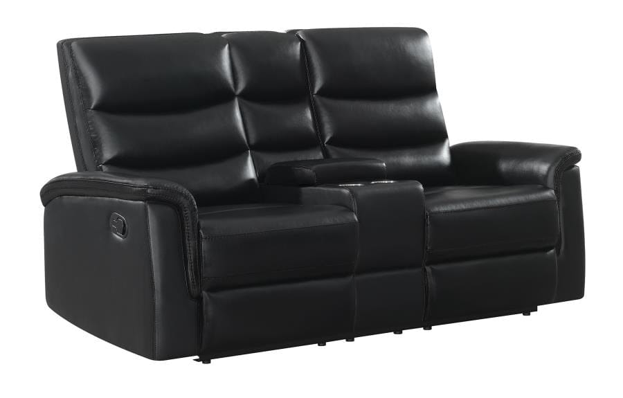 Dario Upholstered Living Room Set Black