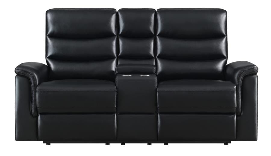 Dario Upholstered Living Room Set Black