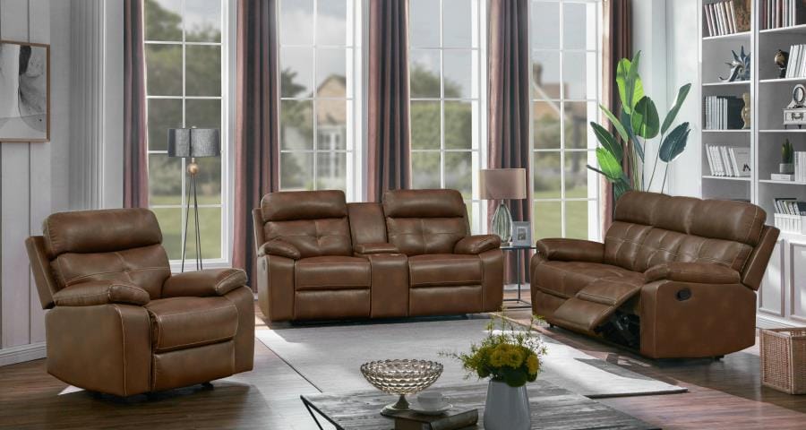 Damiano Button Tufted Motion Sofa Tri-tone Brown