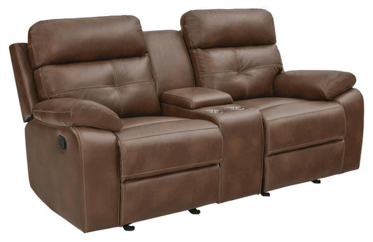 Damiano Button Tufted Glider Loveseat Tri-tone Brown