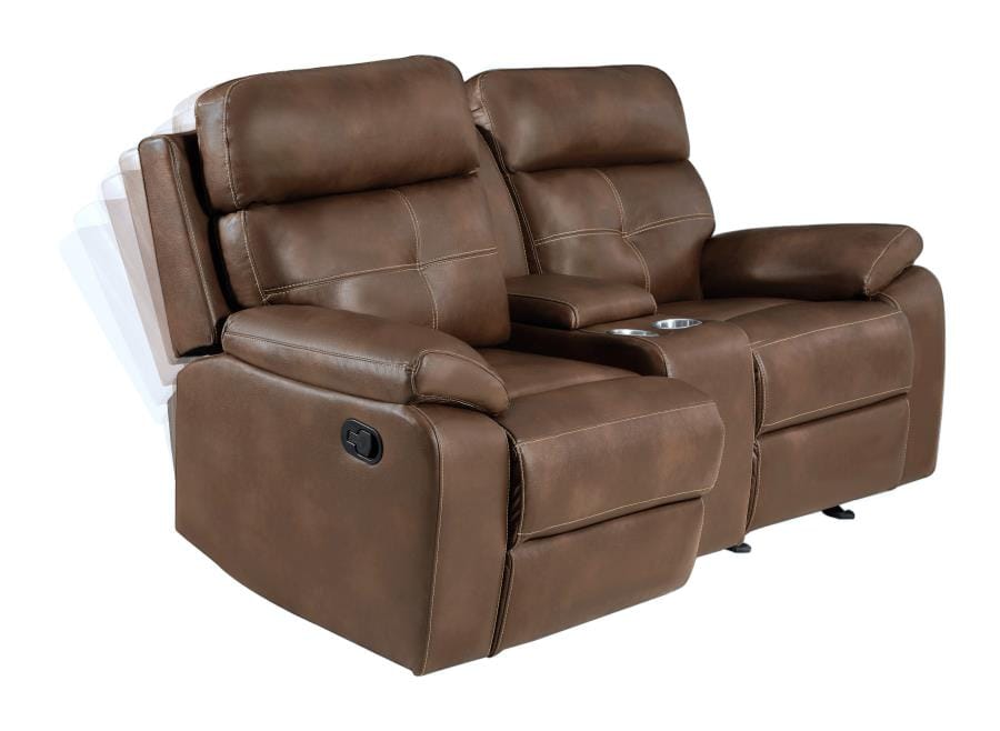 Damiano Button Tufted Glider Loveseat Tri-tone Brown