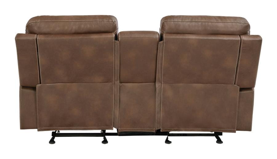 Damiano Button Tufted Glider Loveseat Tri-tone Brown