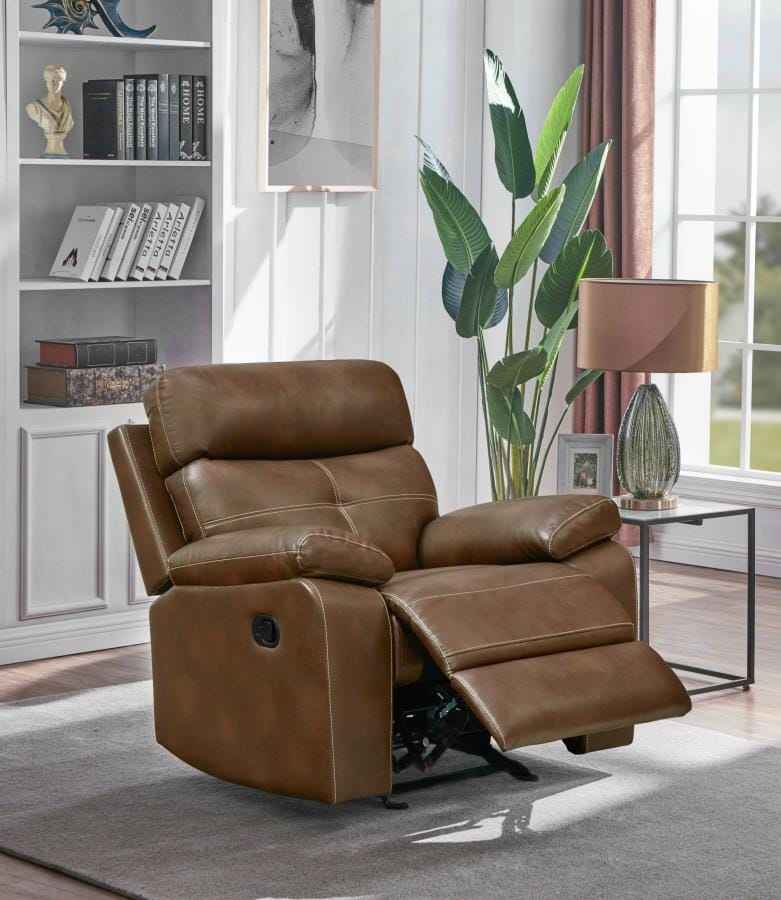 Damiano Upholstered Glider Recliner Tri-tone Brown