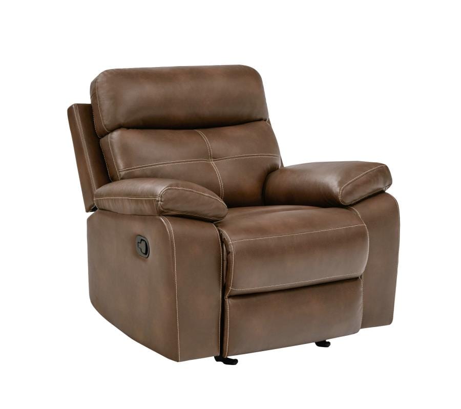 Damiano Upholstered Glider Recliner Tri-tone Brown