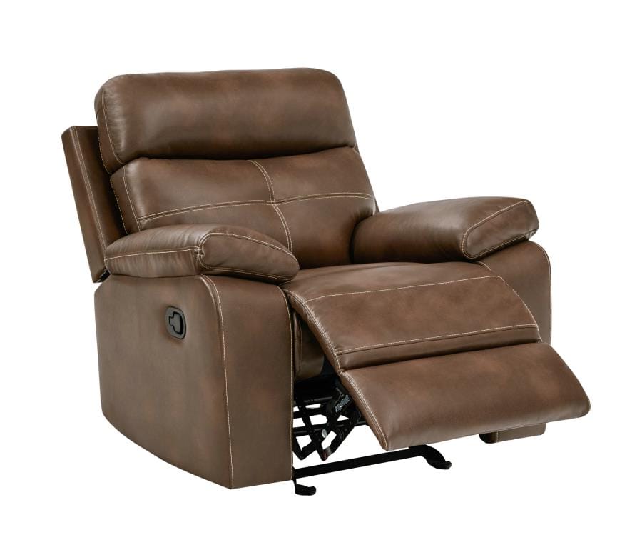 Damiano Upholstered Glider Recliner Tri-tone Brown