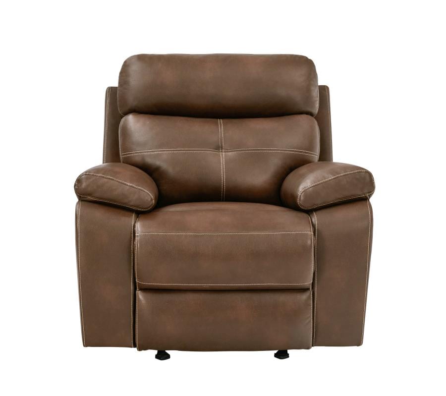 Damiano Upholstered Glider Recliner Tri-tone Brown