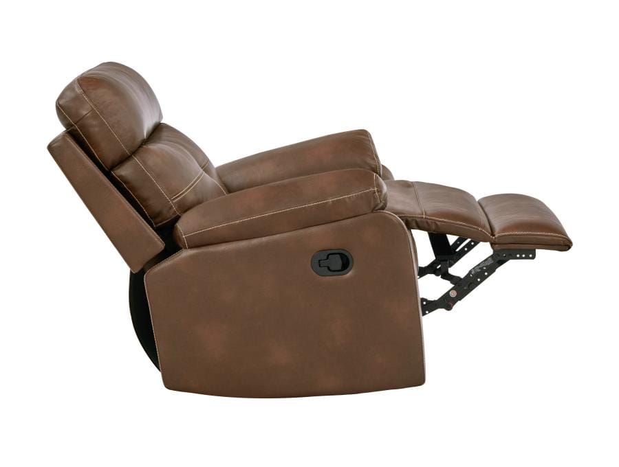 Damiano Upholstered Glider Recliner Tri-tone Brown