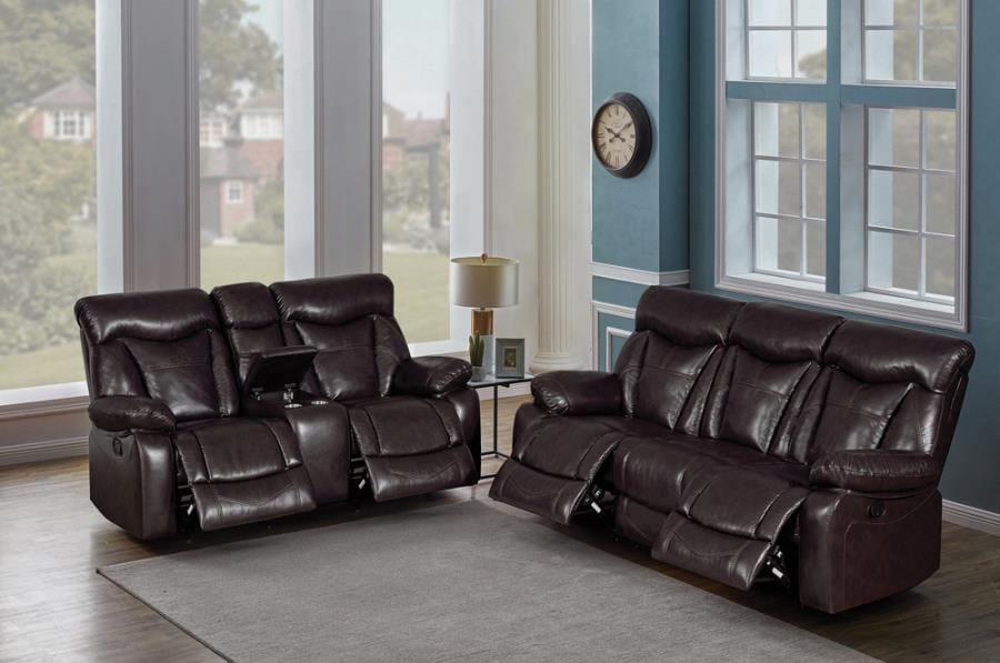 Zimmerman Pillow Top Arm Motion Loveseat Dark Brown