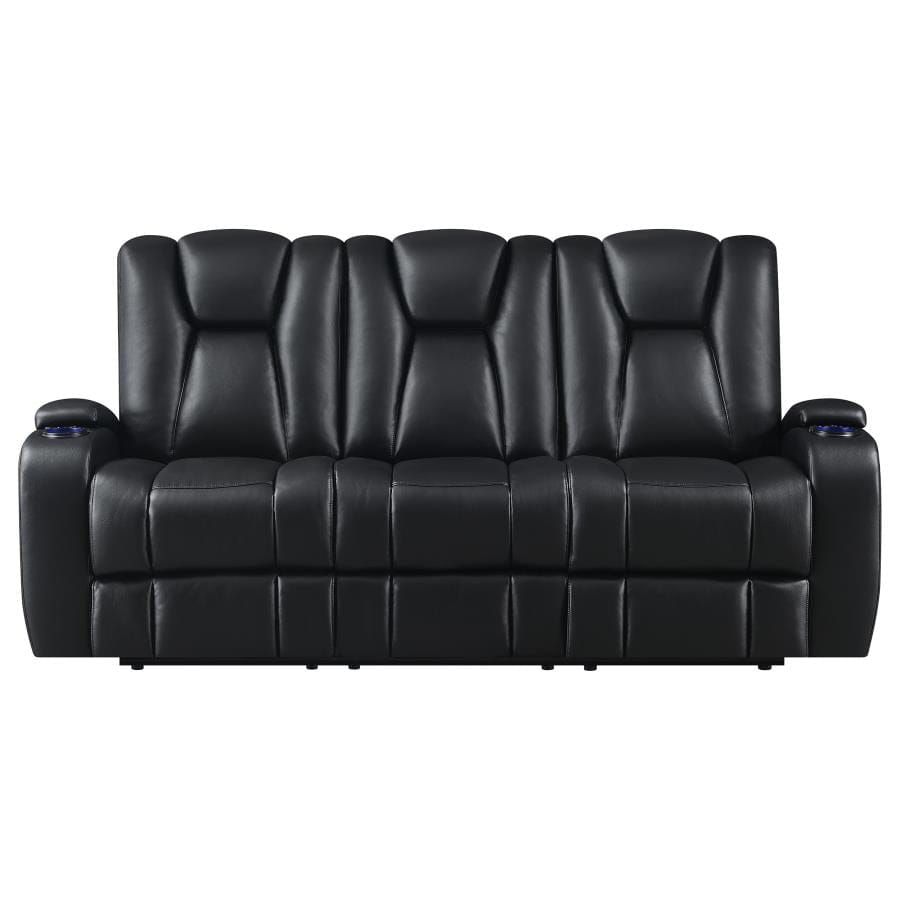 Delange Upholstered Tufted Living Room Set Black