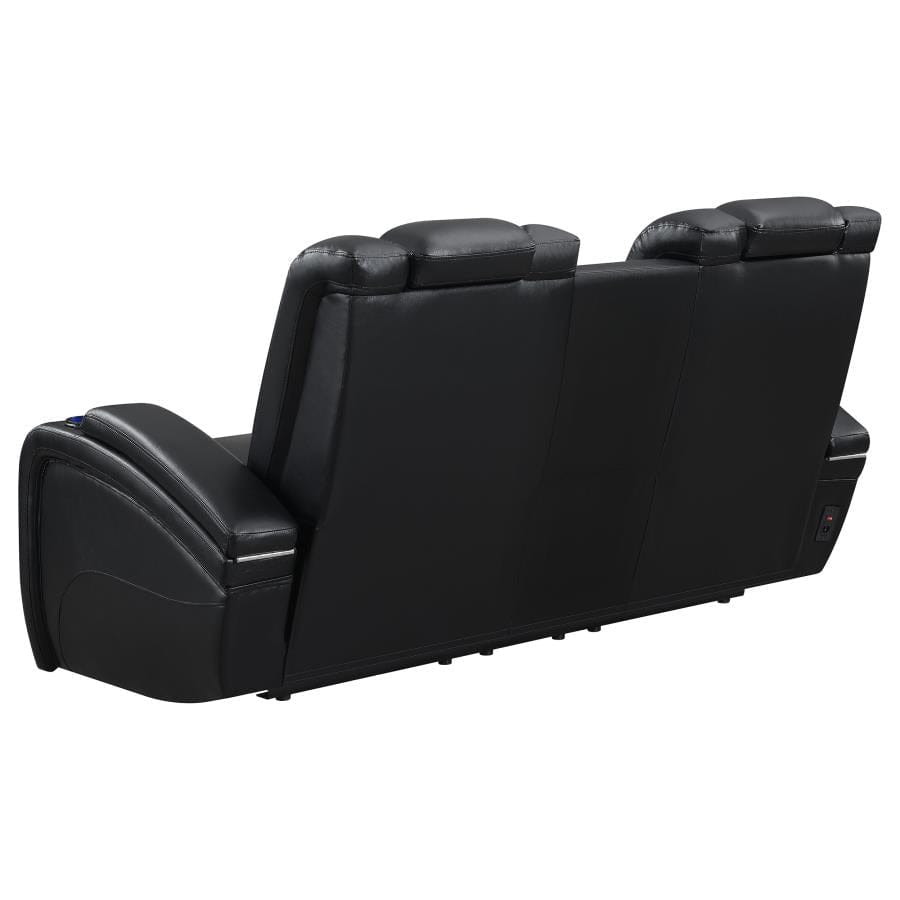 Delange Power^2 Loveseat with Headrests Black