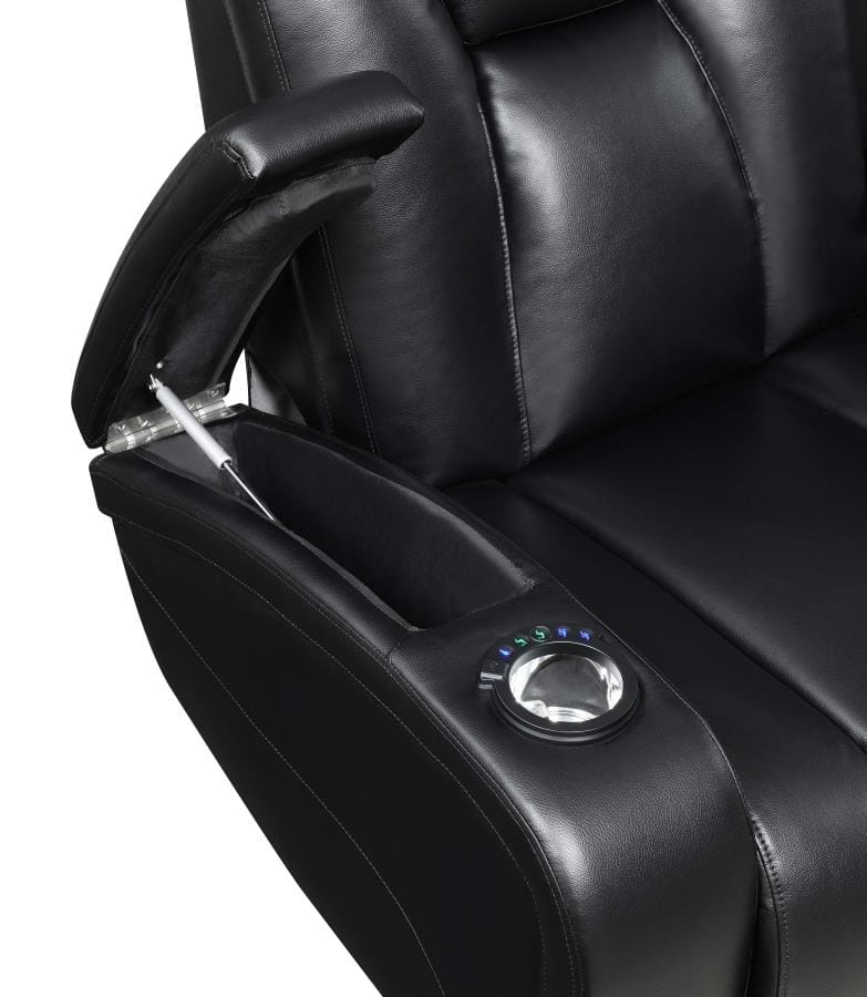 Delange Power^2 Loveseat with Headrests Black