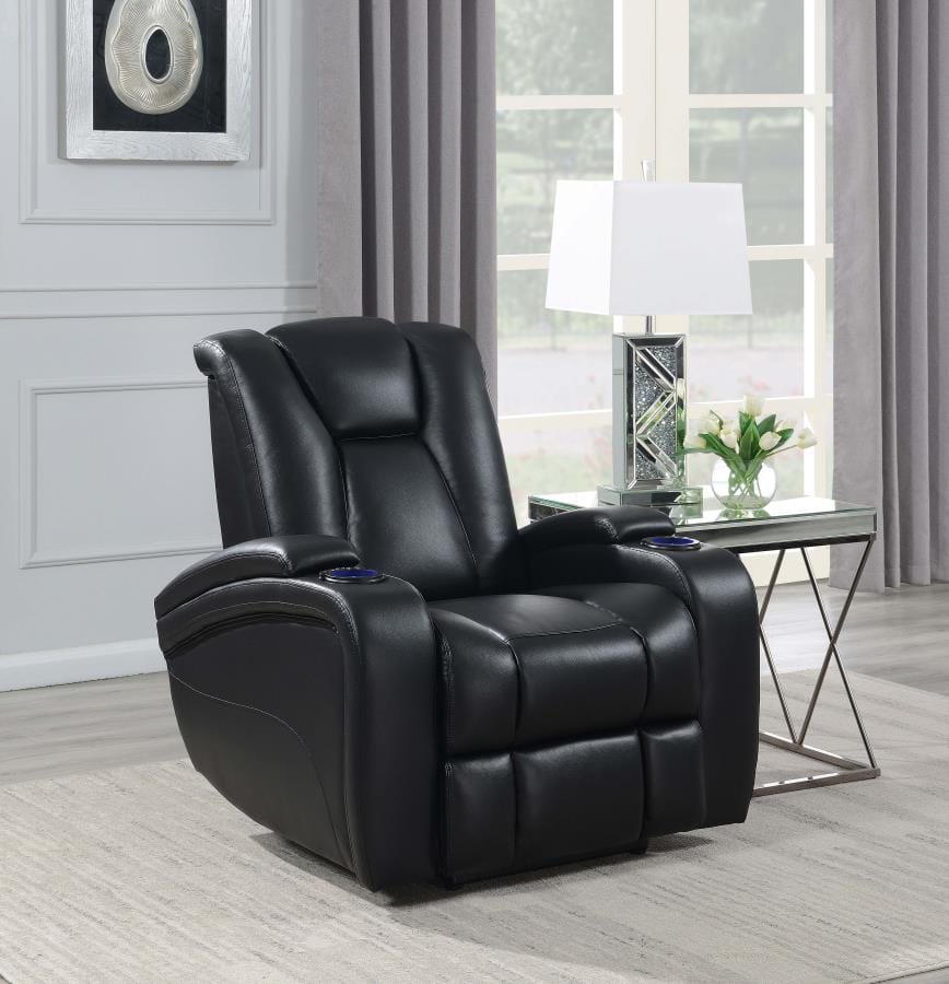 Delange Power^2 Recliner with Headrest Black