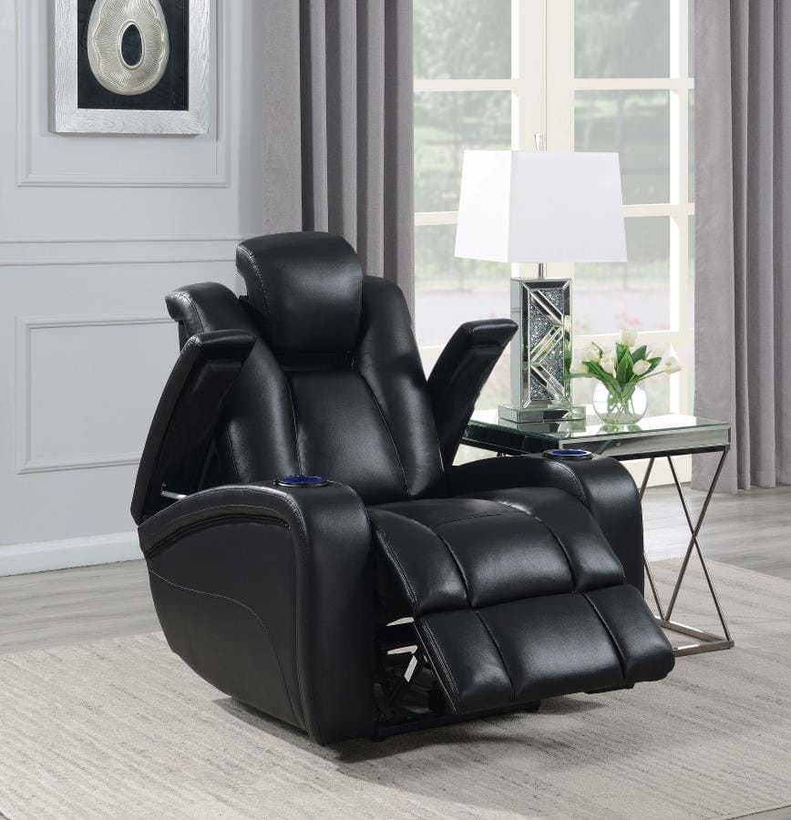 Delange Power^2 Recliner with Headrest Black