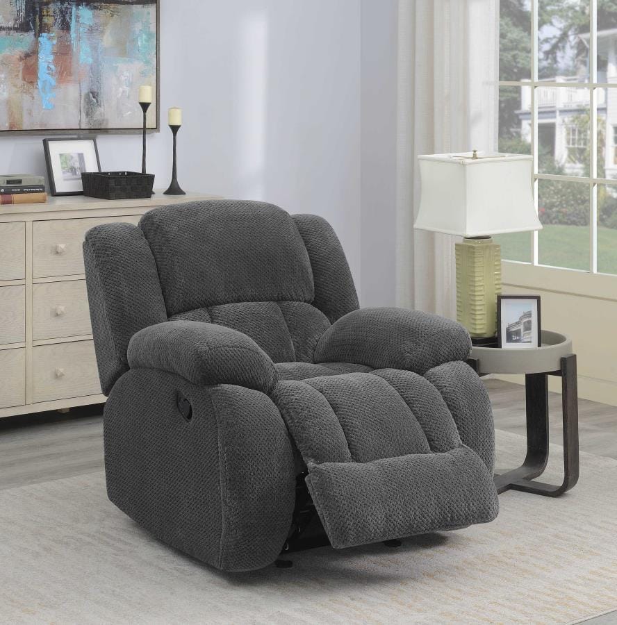 Weissman Upholstered Glider Recliner Charcoal