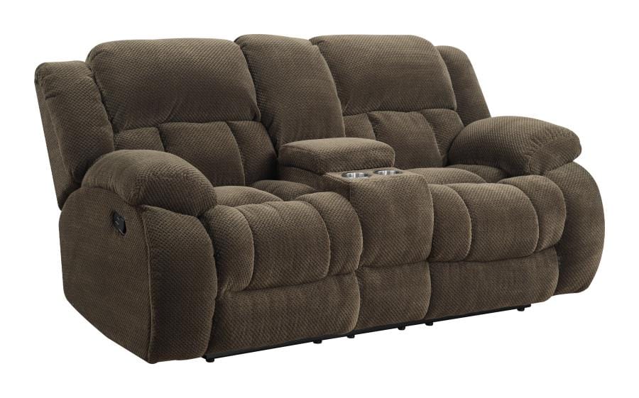 Weissman Motion Loveseat with Console Chocolate