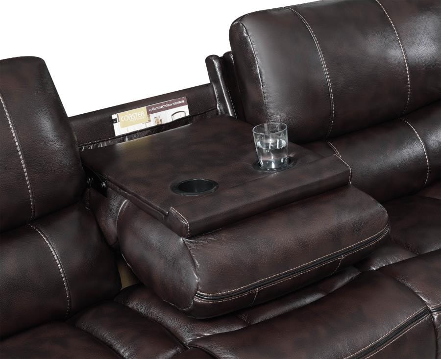 Willemse Motion Sofa with Drop-down Table Dark Brown