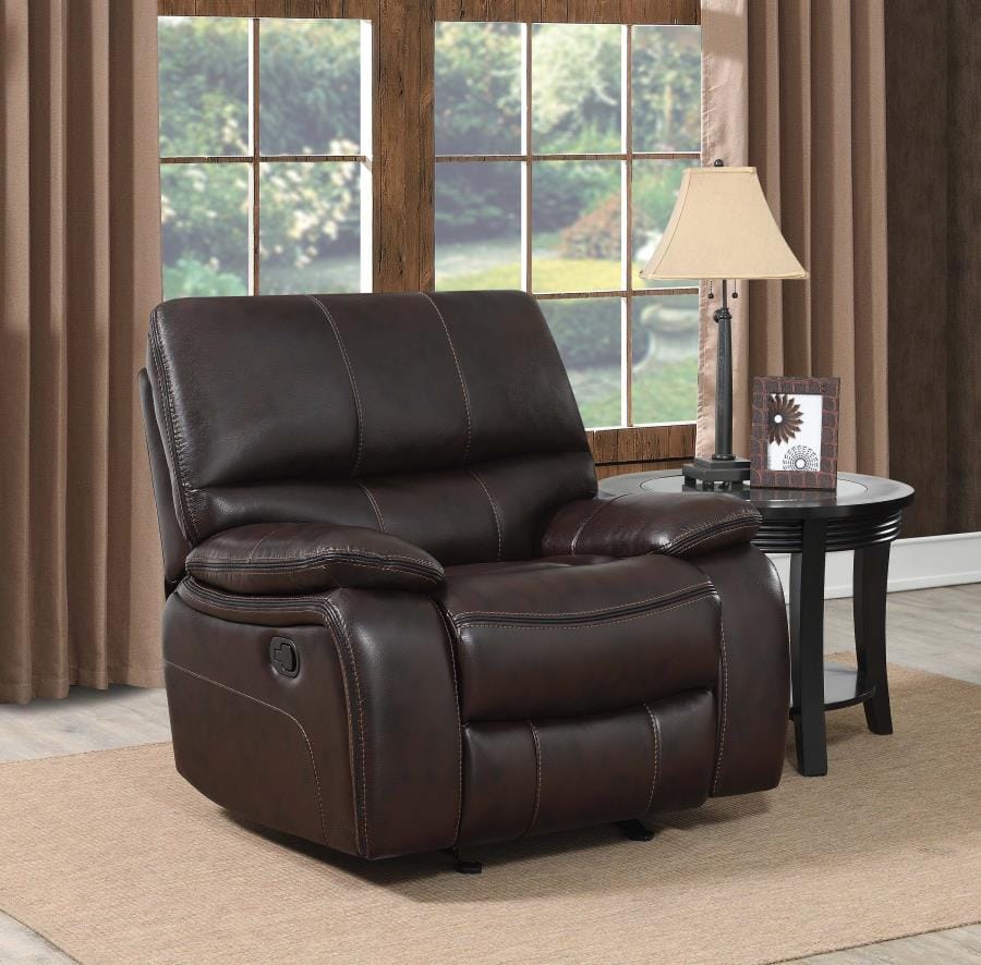 Willemse Upholstered Glider Recliner Dark Brown