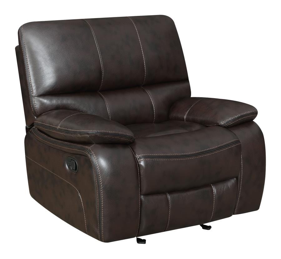 Willemse Upholstered Glider Recliner Dark Brown