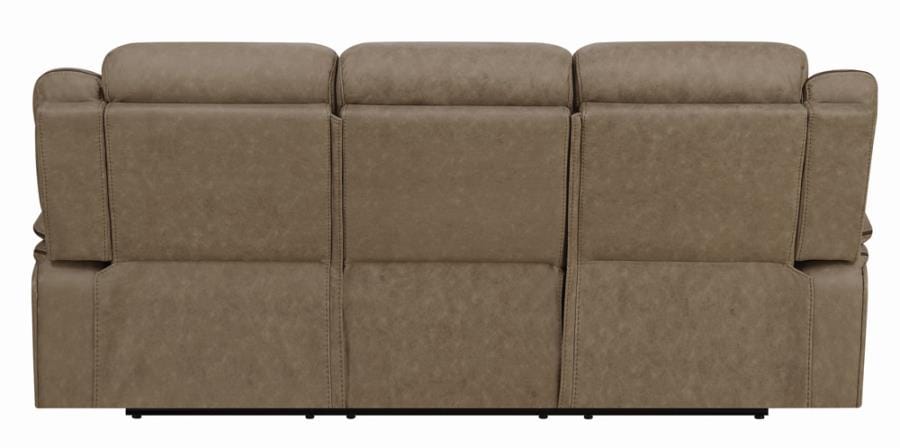 Higgins Pillow Top Arm Upholstered Motion Sofa Tan