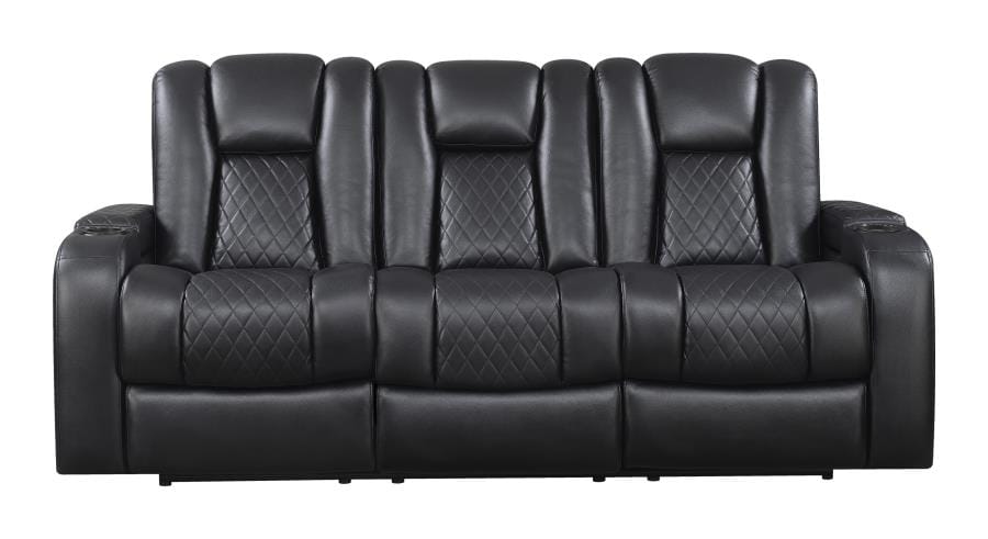 Delangelo Power^2 Sofa with Drop-down Table Black