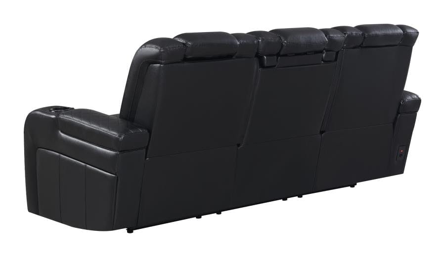 Delangelo Power^2 Sofa with Drop-down Table Black