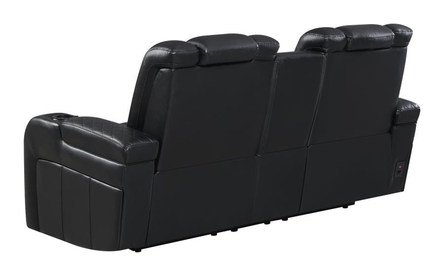 Delangelo Power^2 Loveseat with Drop-down Table Black