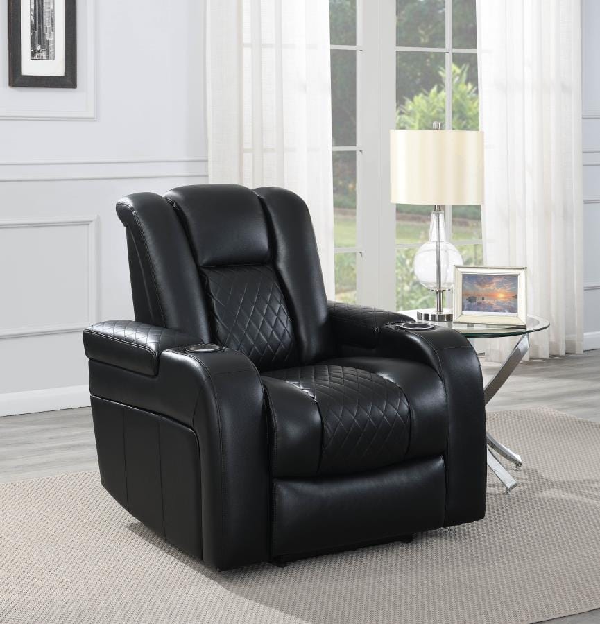 Delangelo Power^2 Recliner with Cup Holders Black