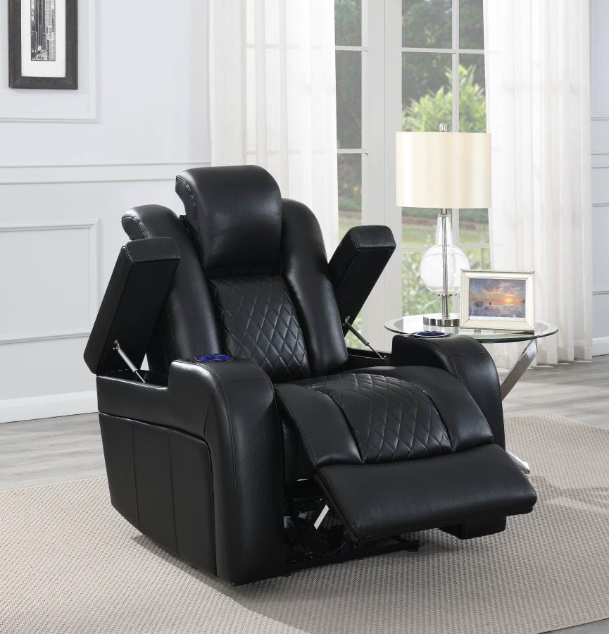 Delangelo Power^2 Recliner with Cup Holders Black
